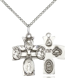 [0049SS/18SS] Sterling Silver 4-Way Pendant on a 18 inch Sterling Silver Light Curb chain