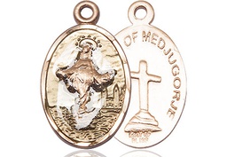 [5678EKT] 14kt Gold Our Lady of Medugorje Medal