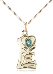 [5901GF/18GF] 14kt Gold Filled Miraculous Pendant on a 18 inch Gold Filled Light Curb chain