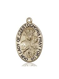 [6093KT] 14kt Gold Our Lady of Czestochowa Medal