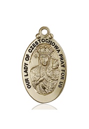 [6095KT] 14kt Gold Our Lady of Czestochowa Medal