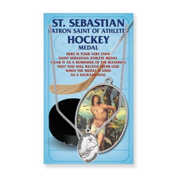 [HI-650-6045] St. Sebastian Hockey Medal &amp; Card