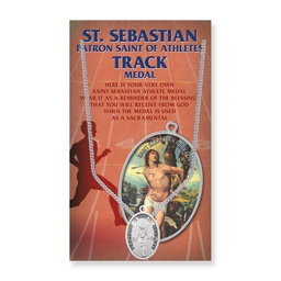 [HI-650-8048] St. Sebastian Womens Track Medal &amp; Card