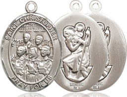[7514SS] Sterling Silver Saint Christopher Choir Medal