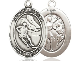 [7604SS] Sterling Silver Saint Sebastian Hockey Medal