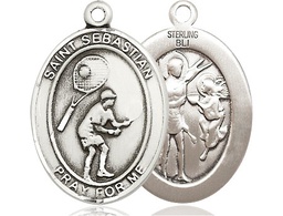 [7605SS] Sterling Silver Saint Sebastian Tennis Medal