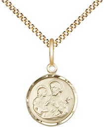 [0601KGF/18G] 14kt Gold Filled Saint Joseph Pendant on a 18 inch Gold Plate Light Curb chain