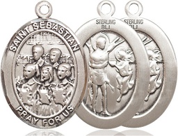 [7614SS] Sterling Silver Saint Sebastian Choir Medal