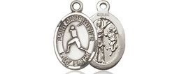 [9150SS] Sterling Silver Saint Christopher Baseball Medal