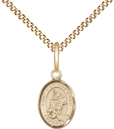 [9200GF/18G] 14kt Gold Filled Saint Martin of Tours Pendant on a 18 inch Gold Plate Light Curb chain