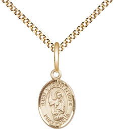 [9201GF/18G] 14kt Gold Filled Saint Vincent Ferrer Pendant on a 18 inch Gold Plate Light Curb chain