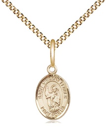[9201GF/18G] 14kt Gold Filled Saint Vincent Ferrer Pendant on a 18 inch Gold Plate Light Curb chain