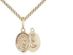 [9206GF/18G] 14kt Gold Filled Our Lady of Guadalupe Pendant on a 18 inch Gold Plate Light Curb chain