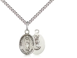 [9206SS/18S] Sterling Silver Our Lady of Guadalupe Pendant on a 18 inch Light Rhodium Light Curb chain