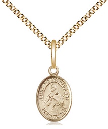 [9208GF/18G] 14kt Gold Filled Saint Maria Goretti Pendant on a 18 inch Gold Plate Light Curb chain