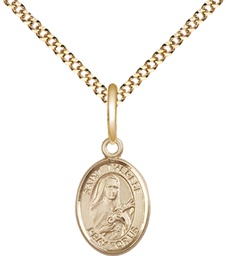 [9210GF/18G] 14kt Gold Filled Saint Therese of Lisieux Pendant on a 18 inch Gold Plate Light Curb chain