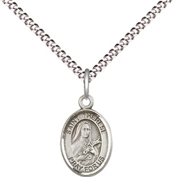 [9210SS/18S] Sterling Silver Saint Therese of Lisieux Pendant on a 18 inch Light Rhodium Light Curb chain