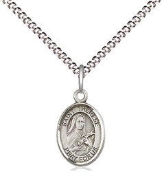 [9210SS/18S] Sterling Silver Saint Therese of Lisieux Pendant on a 18 inch Light Rhodium Light Curb chain
