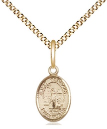 [9211GF/18G] 14kt Gold Filled Saint Germaine Cousin Pendant on a 18 inch Gold Plate Light Curb chain