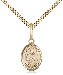 [9212GF/18G] 14kt Gold Filled Saint Isaac Jogues Pendant on a 18 inch Gold Plate Light Curb chain