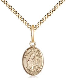 [9219GF/18G] 14kt Gold Filled Saint Gertrude of Nivelles Pendant on a 18 inch Gold Plate Light Curb chain