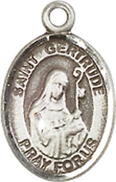 [9219SS] Sterling Silver Saint Gertrude of Nivelles Medal