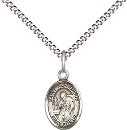 [9221SS/18S] Sterling Silver Saint Alphonsus Pendant on a 18 inch Light Rhodium Light Curb chain