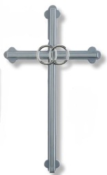 [46052] 8&quot; Silver Wedding Cross