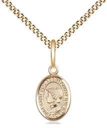 [9224GF/18G] 14kt Gold Filled Saint Elizabeth Ann Seton Pendant on a 18 inch Gold Plate Light Curb chain