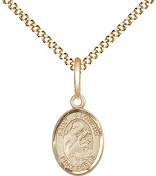[9225GF/18G] 14kt Gold Filled Saint Aloysius Gonzaga Pendant on a 18 inch Gold Plate Light Curb chain