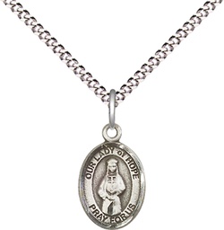 [9230SS/18S] Sterling Silver Our Lady of Hope Pendant on a 18 inch Light Rhodium Light Curb chain