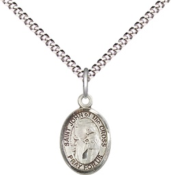 [9231SS/18S] Sterling Silver Saint John of the Cross Pendant on a 18 inch Light Rhodium Light Curb chain