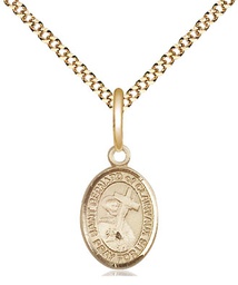 [9233GF/18G] 14kt Gold Filled Saint Bernard of Clairvaux Pendant on a 18 inch Gold Plate Light Curb chain