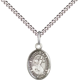 [9233SS/18S] Sterling Silver Saint Bernard of Clairvaux Pendant on a 18 inch Light Rhodium Light Curb chain
