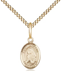 [9236GF/18G] 14kt Gold Filled Saint Madeline Sophie Barat Pendant on a 18 inch Gold Plate Light Curb chain