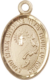 [9237GF] 14kt Gold Filled Footprints Cross Medal