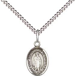 [9238SS/18S] Sterling Silver Saint Bartholomew the Apostle Pendant on a 18 inch Light Rhodium Light Curb chain