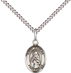 [9239SS/18S] Sterling Silver Saint Matilda Pendant on a 18 inch Light Rhodium Light Curb chain