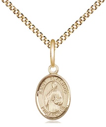 [9240GF/18G] 14kt Gold Filled Saint Placidus Pendant on a 18 inch Gold Plate Light Curb chain