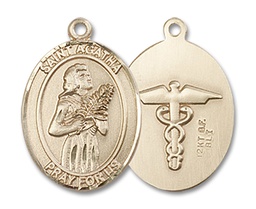 [8003GF9] 14kt Gold Filled Saint Agatha Nurse Medal