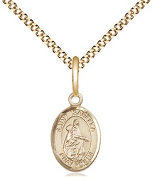 [9250GF/18G] 14kt Gold Filled Saint Isabella of Portugal Pendant on a 18 inch Gold Plate Light Curb chain