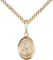 [9252GF/18G] 14kt Gold Filled Saint Rebecca Pendant on a 18 inch Gold Plate Light Curb chain