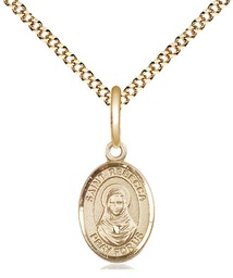 [9252GF/18G] 14kt Gold Filled Saint Rebecca Pendant on a 18 inch Gold Plate Light Curb chain