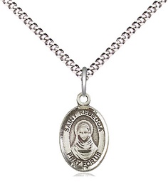 [9252SS/18S] Sterling Silver Saint Rebecca Pendant on a 18 inch Light Rhodium Light Curb chain