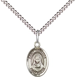 [9252SS/18S] Sterling Silver Saint Rebecca Pendant on a 18 inch Light Rhodium Light Curb chain