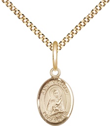 [9253GF/18G] 14kt Gold Filled Saint Victoria Pendant on a 18 inch Gold Plate Light Curb chain