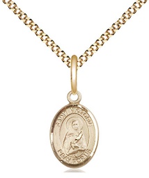 [9253GF/18G] 14kt Gold Filled Saint Victoria Pendant on a 18 inch Gold Plate Light Curb chain