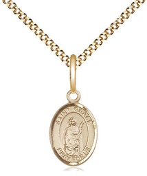 [9255GF/18G] 14kt Gold Filled Saint Grace Pendant on a 18 inch Gold Plate Light Curb chain