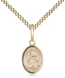 [9258GF/18G] 14kt Gold Filled Saint Isaiah Pendant on a 18 inch Gold Plate Light Curb chain