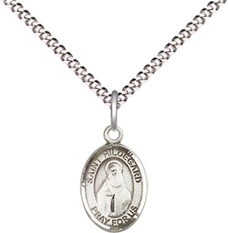 [9260SS/18S] Sterling Silver Saint Hildegard von Bingen Pendant on a 18 inch Light Rhodium Light Curb chain